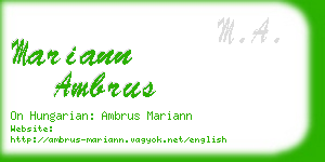 mariann ambrus business card